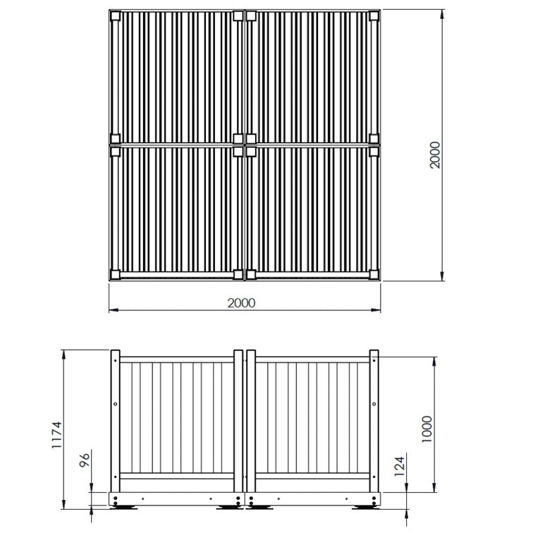 4 Panel Timber Balustrade