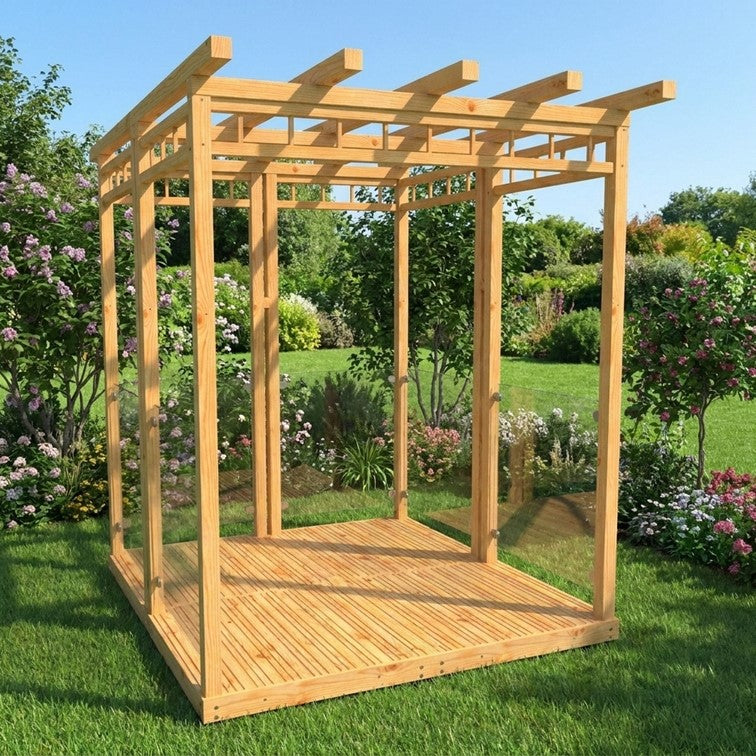 4 Panel Glass Pergola