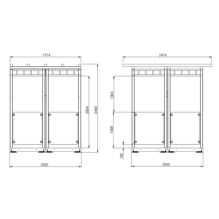 4 Panel Glass Pergola