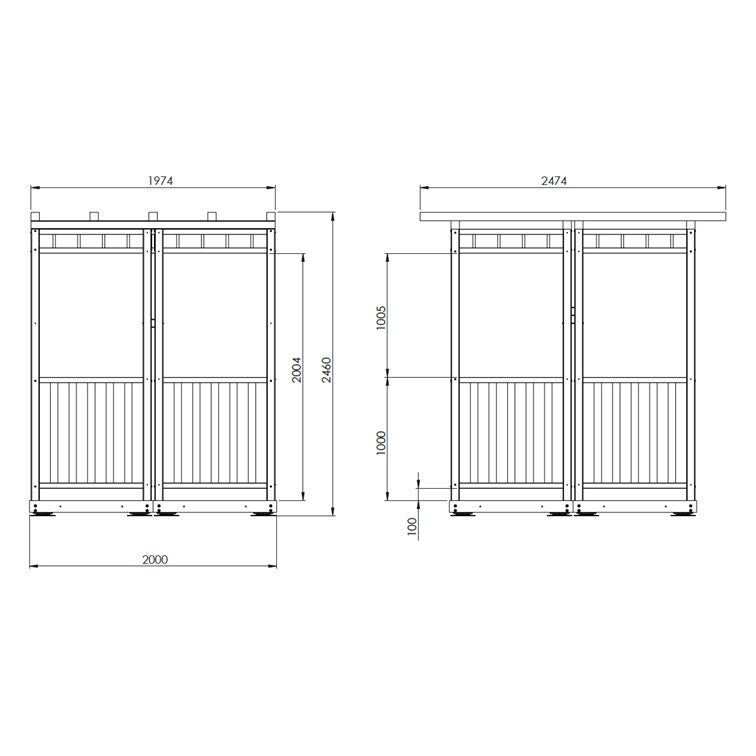 4 Panel Timber Pergola