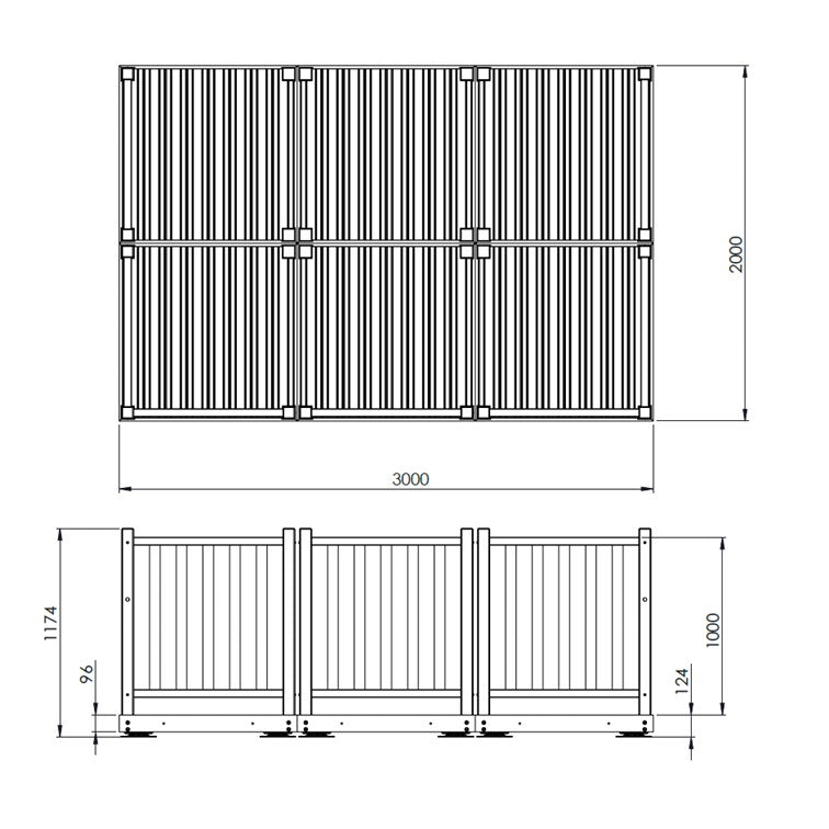 6 Panel Timber Balustrade
