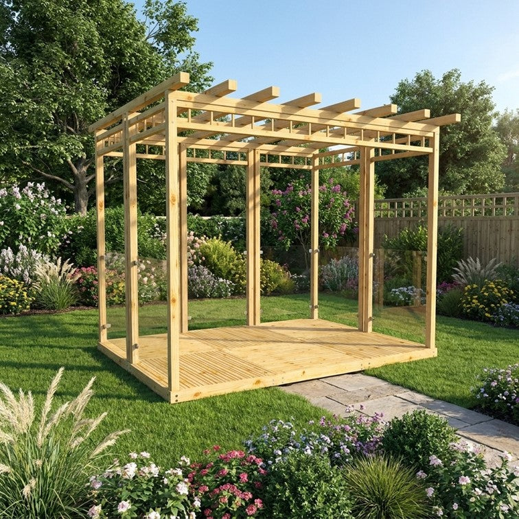 6 Panel Glass Pergola