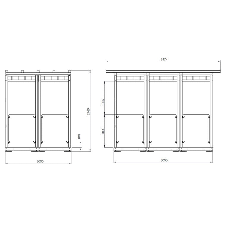 6 Panel Glass Pergola Depth