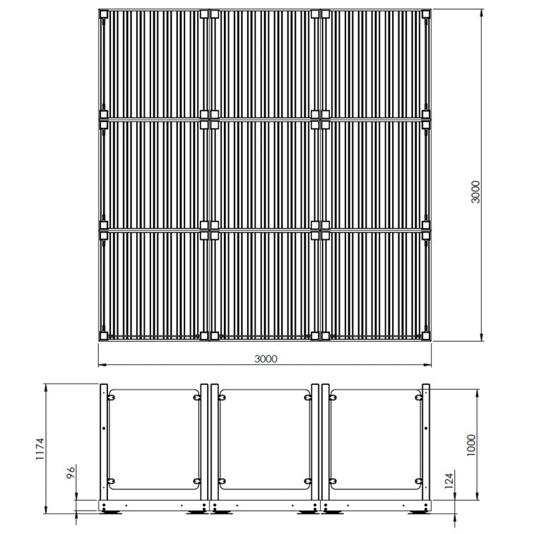 9 Panel Glass Balustrade PLUS
