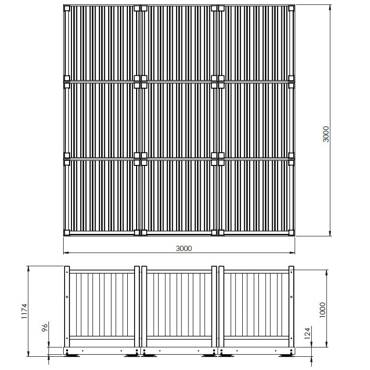 9 Panel Timber Balustrade